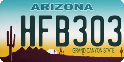 AZ license plate HFB303