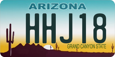 AZ license plate HHJ18