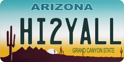 AZ license plate HI2YALL