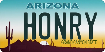 AZ license plate HONRY