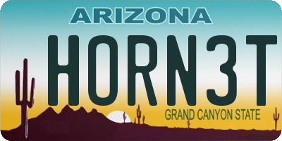 AZ license plate HORN3T