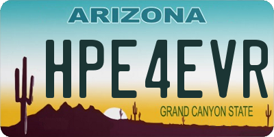 AZ license plate HPE4EVR