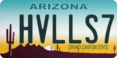 AZ license plate HVLLS7