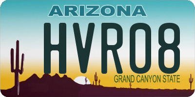 AZ license plate HVR08