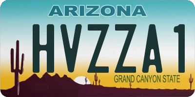 AZ license plate HVZZA1