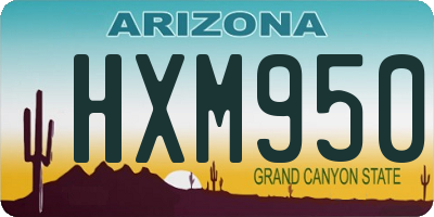 AZ license plate HXM950