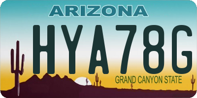 AZ license plate HYA78G