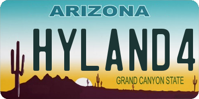 AZ license plate HYLAND4