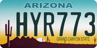 AZ license plate HYR773