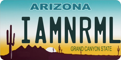 AZ license plate IAMNRML