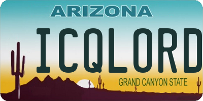 AZ license plate ICQLORD