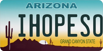 AZ license plate IHOPESO