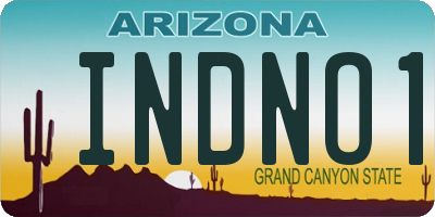 AZ license plate INDNO1