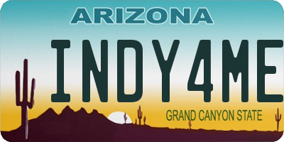 AZ license plate INDY4ME