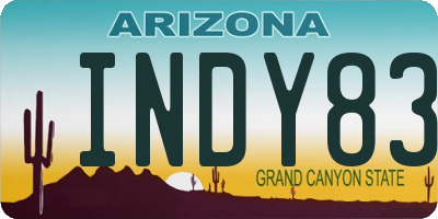 AZ license plate INDY83