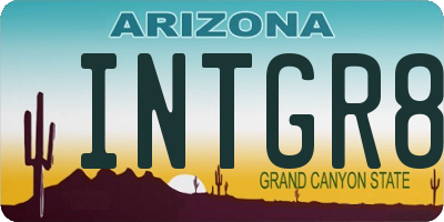 AZ license plate INTGR8