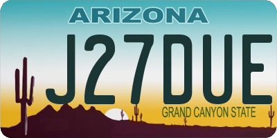 AZ license plate J27DUE