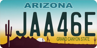 AZ license plate JAA46E