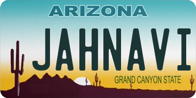 AZ license plate JAHNAVI