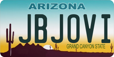 AZ license plate JBJOVI