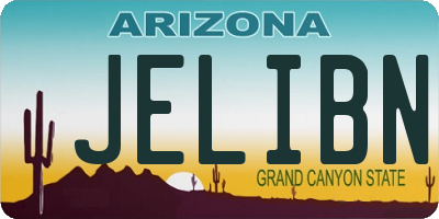 AZ license plate JELIBN