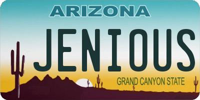 AZ license plate JENIOUS