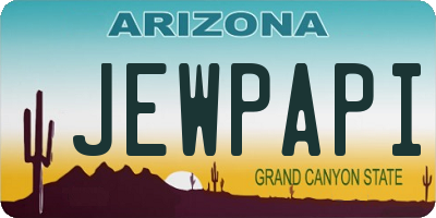 AZ license plate JEWPAPI