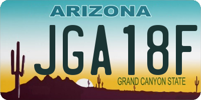 AZ license plate JGA18F