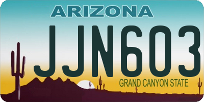 AZ license plate JJN603