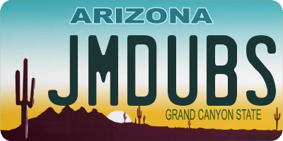 AZ license plate JMDUBS