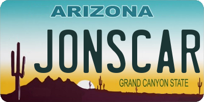 AZ license plate JONSCAR