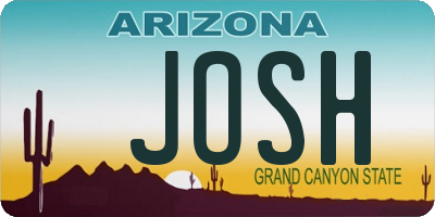 AZ license plate JOSH