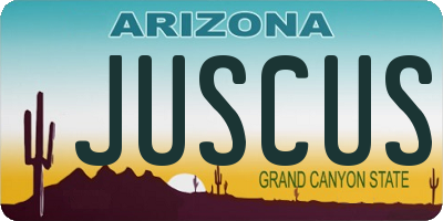 AZ license plate JUSCUS