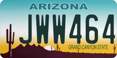 AZ license plate JWW464