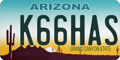 AZ license plate K66HAS