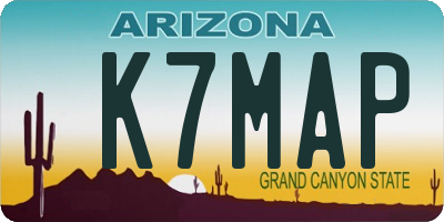 AZ license plate K7MAP