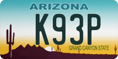 AZ license plate K93P