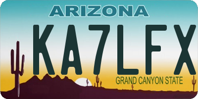 AZ license plate KA7LFX