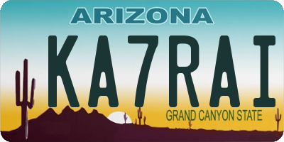 AZ license plate KA7RAI