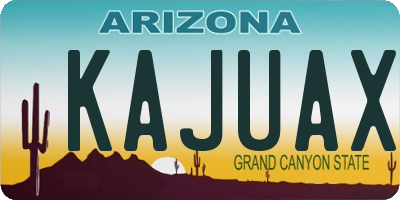 AZ license plate KAJUAX