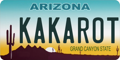 AZ license plate KAKAROT