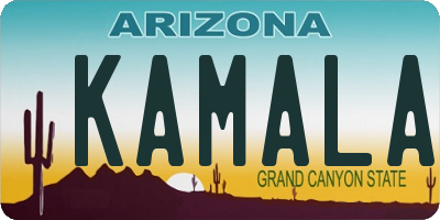 AZ license plate KAMALA