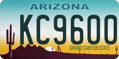 AZ license plate KC9600