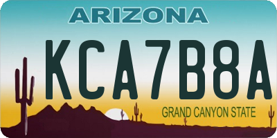 AZ license plate KCA7B8A