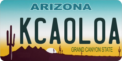 AZ license plate KCAOLOA