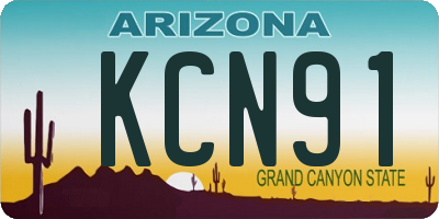 AZ license plate KCN91