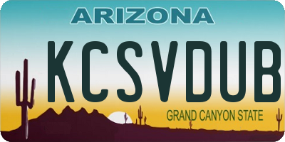 AZ license plate KCSVDUB