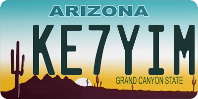 AZ license plate KE7YIM