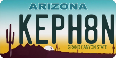 AZ license plate KEPH8N