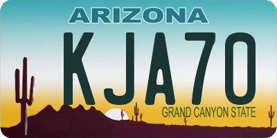 AZ license plate KJA70